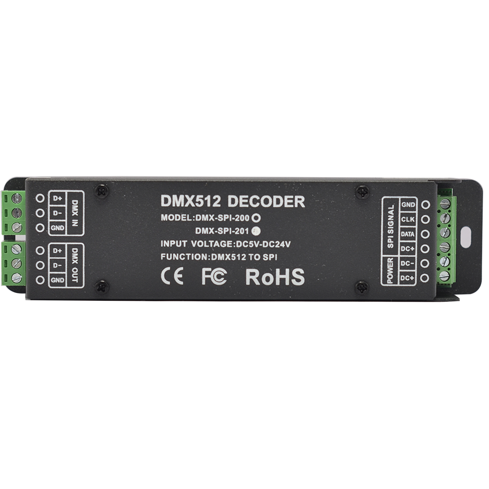 DMX-SPI-200, High-end DMX-SPI DMX512 Digital Signal Decoder for Color Changing Led Lights, 5 Warranty